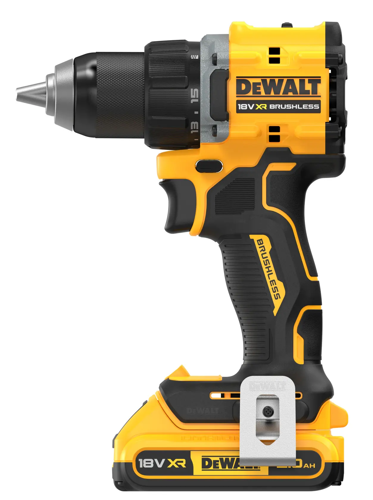 Taladro inalámbrico DEWALT DCD794D2T-QW, DCD794D2T. Fotografía, amarillo y negro, 18V XR.