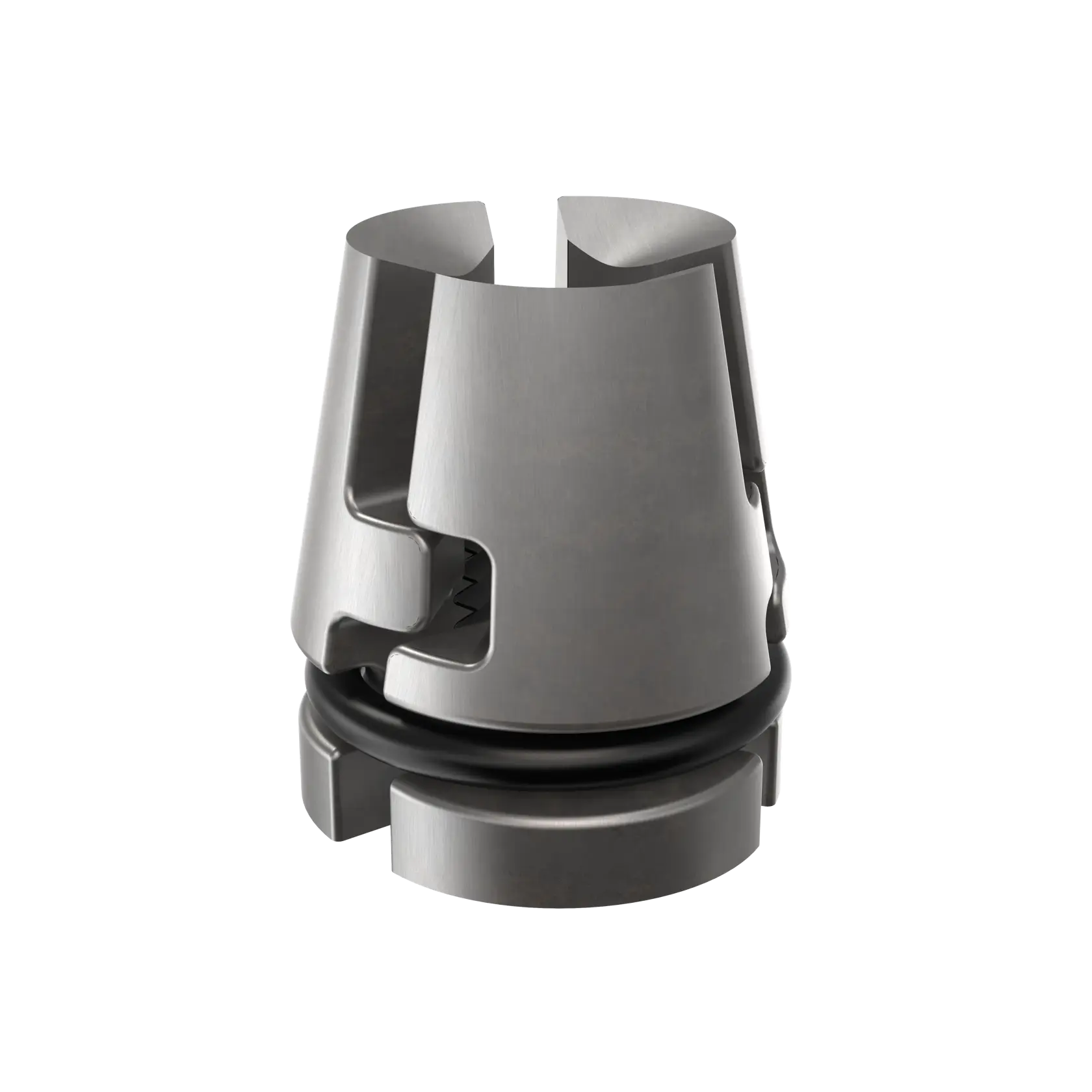 Pince métallique DEWALT avec anneau noir pour outils, présentée sur fond blanc.