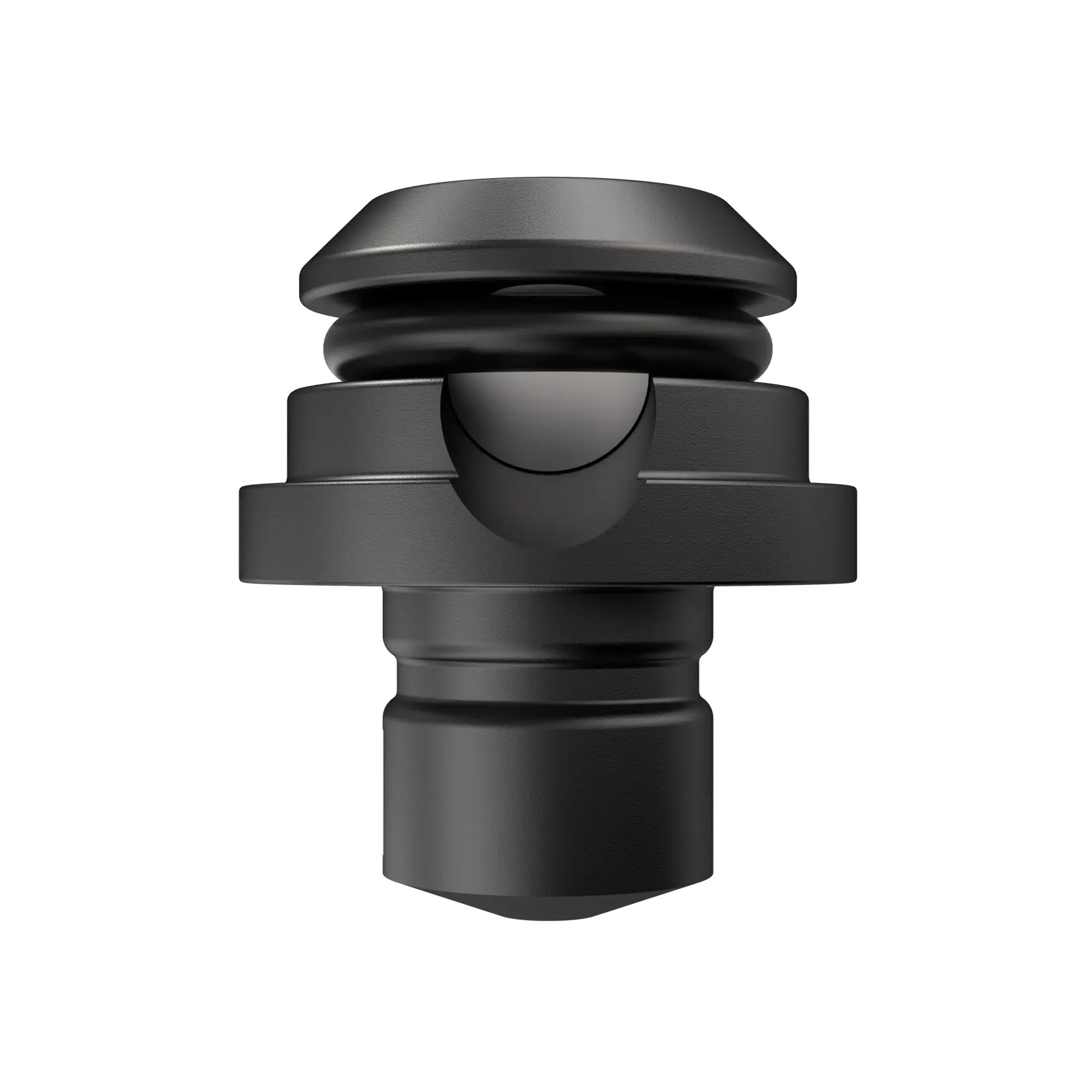 Gros plan sur un accessoire d'appareil photo noir, forme circulaire, adapté à l'équipement photographique.