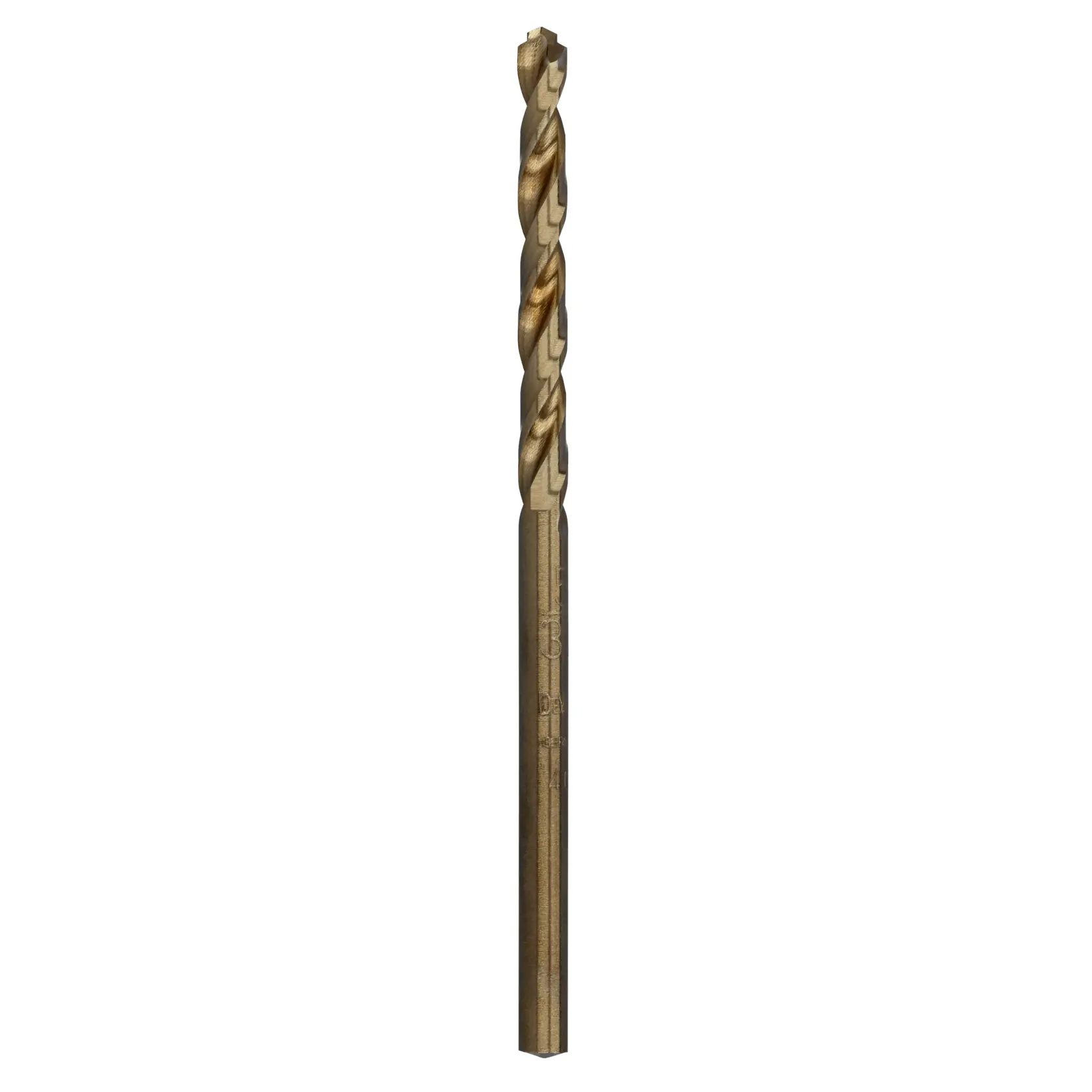 DEWALT DT4910 metal drill bit with spiral design, shown vertically against a white background.