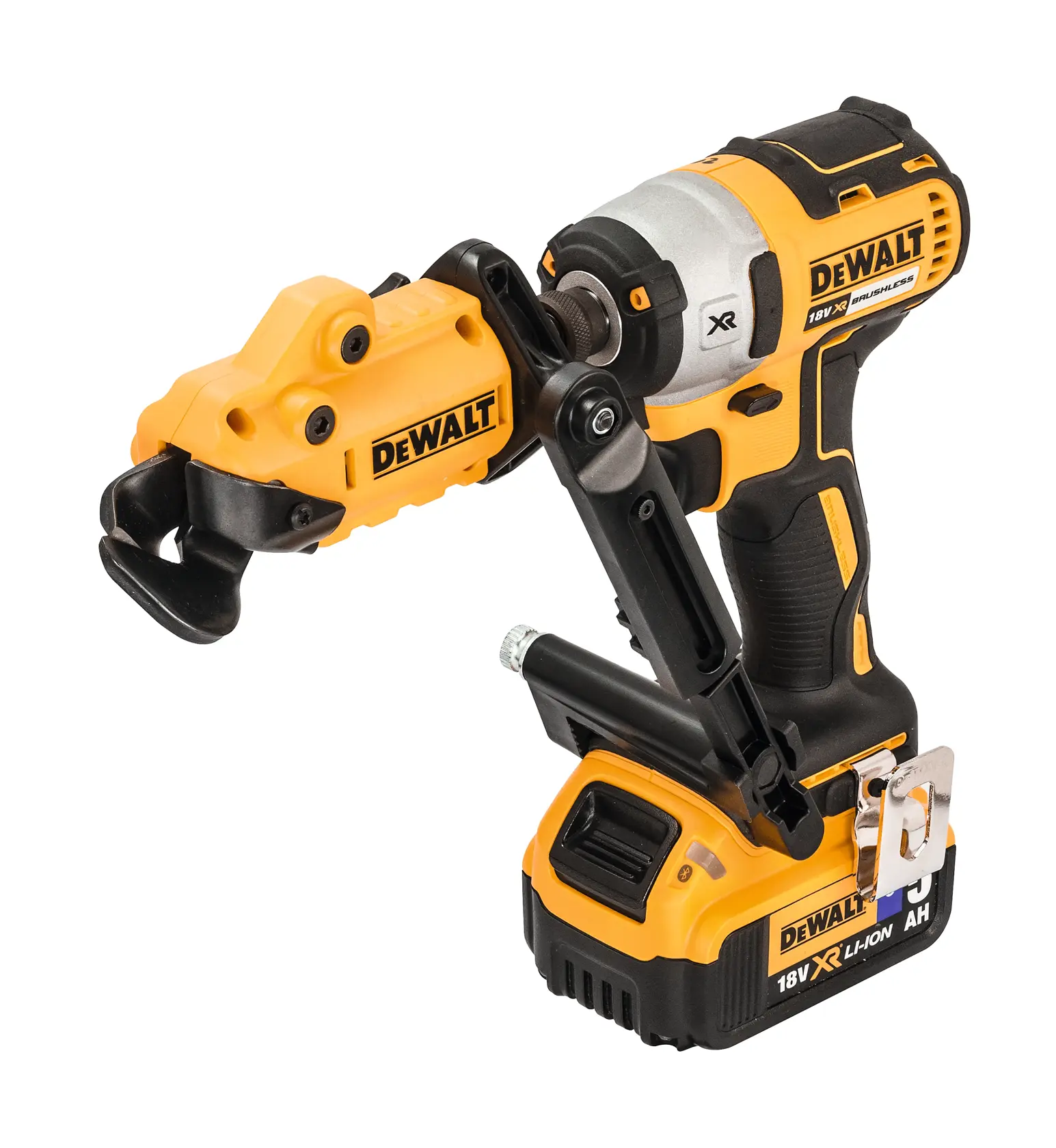 Herramienta inalámbrica DEWALT DT70620 amarillo y negro, para cortar materiales metálicos.