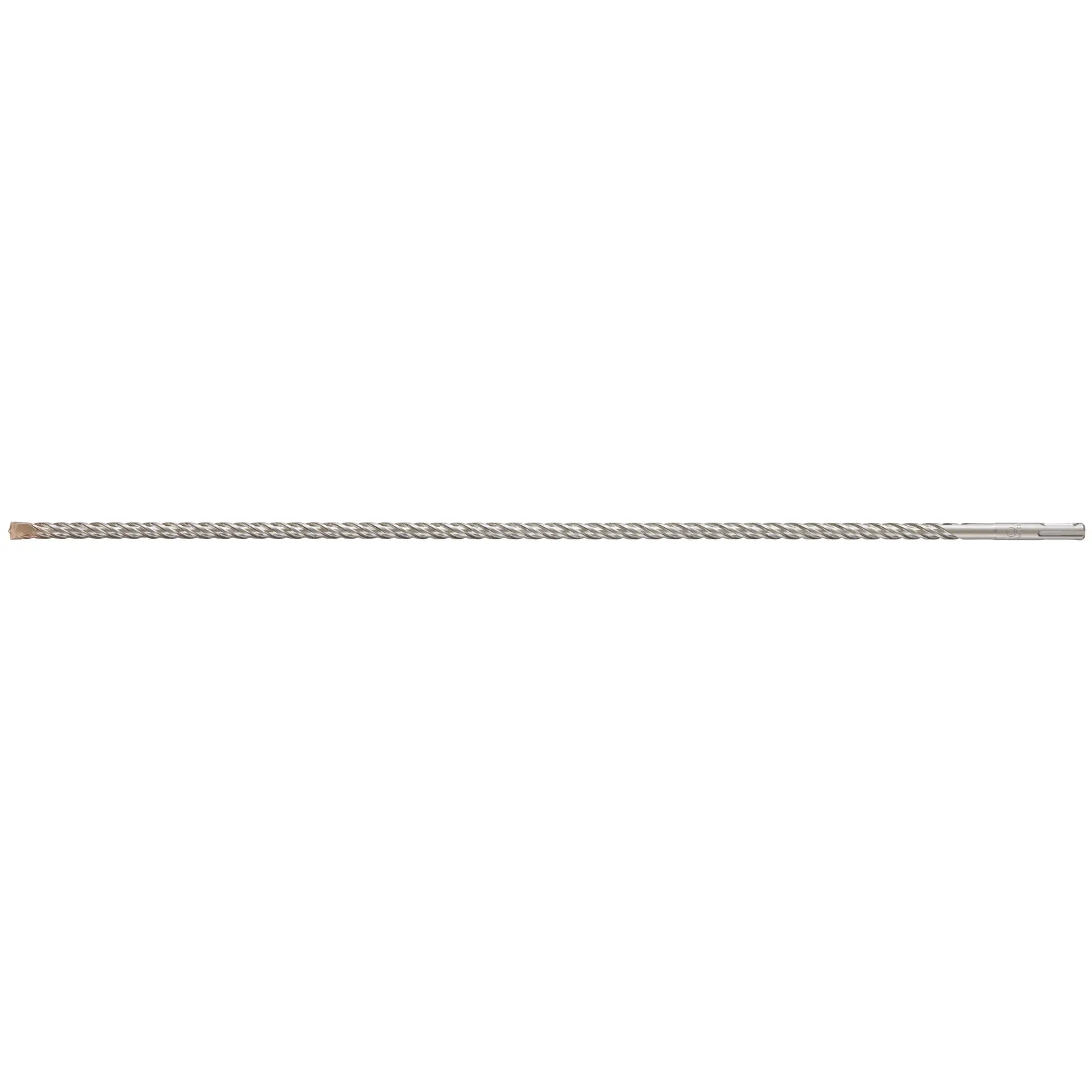 Photo of DEWALT DT9546 silver masonry drill bit, straight side view, spiral fluting, SKU DT9546.