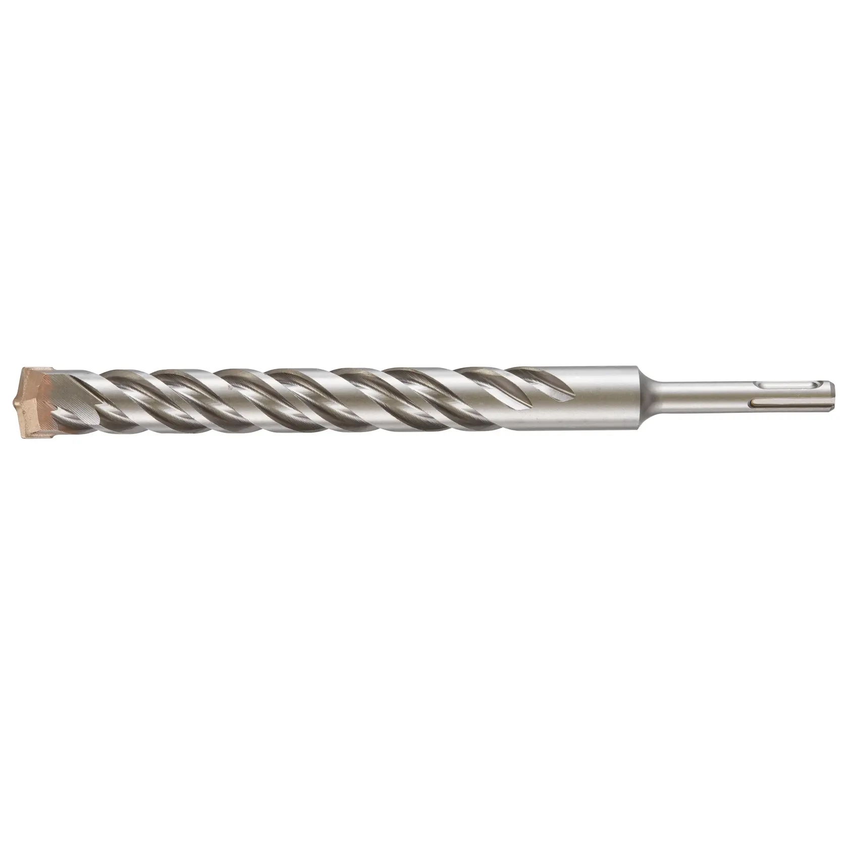 Photo of DEWALT drill bit DT9602, silver, spiral design, side angle on white background.